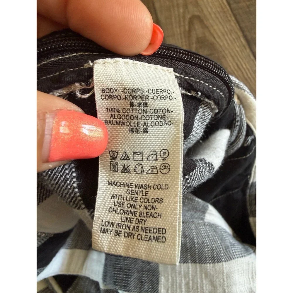 Free People Clear Skies Checkered Pants Sz. Medium Black & White